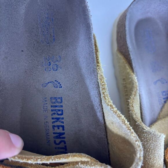 Birkenstock Yellow Suede Strap Slide Sandals Size 36 = 5-5.5 - Picture 6 of 7